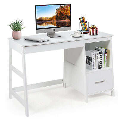 Computer Desk Laptop Workstation Drawers Shelf Student Study Home Office