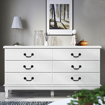 Chest of Drawers Dresser Table Lowboy Storage Cabinet White KUBI Bedroom