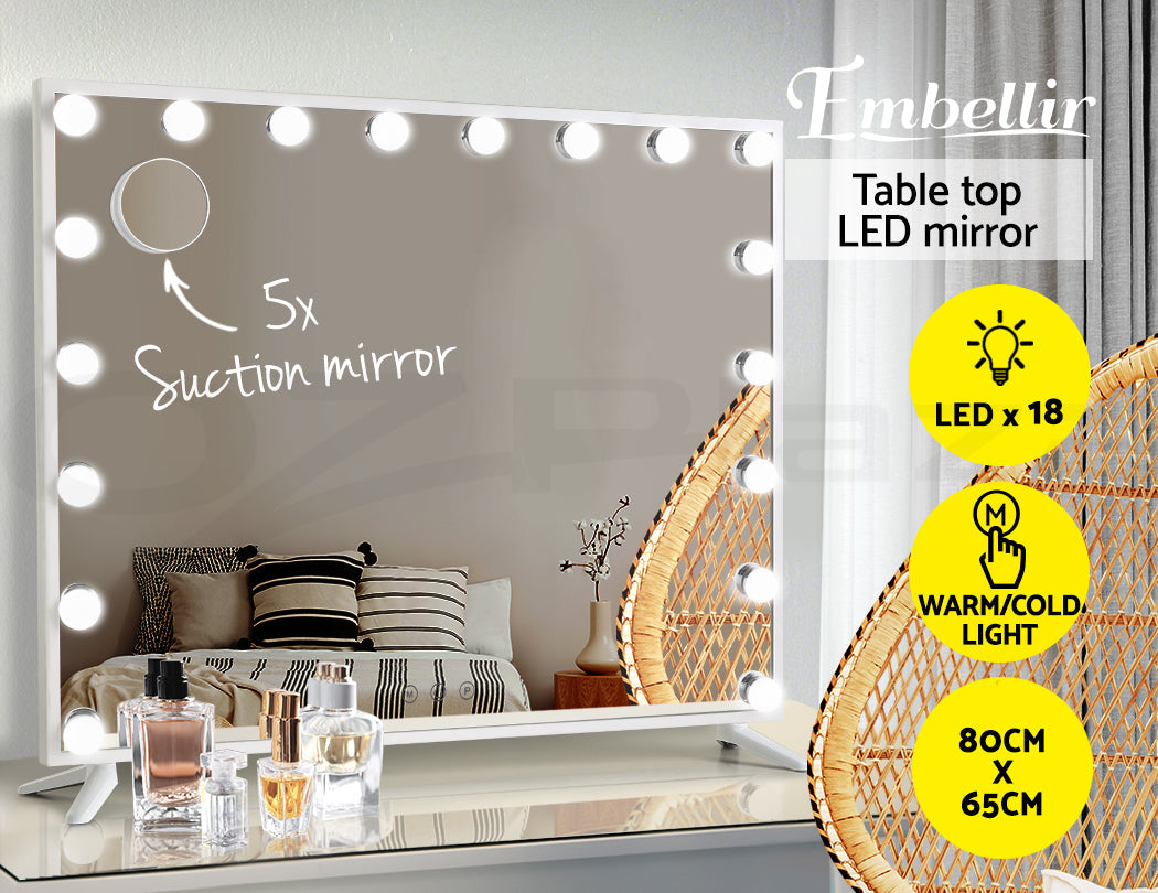 Embellir Makeup Mirror with Light LED Hollywood Vanity Dimmable Wall Mirrors