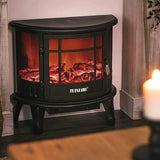 Electric Fireplace Freestanding Stove Heater LED Flame Effect 1800W