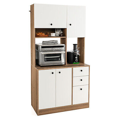 Kitchen Storage Cabinet Buffet Sideboard Pantry Cupboard Bookshelf 180cm Tall