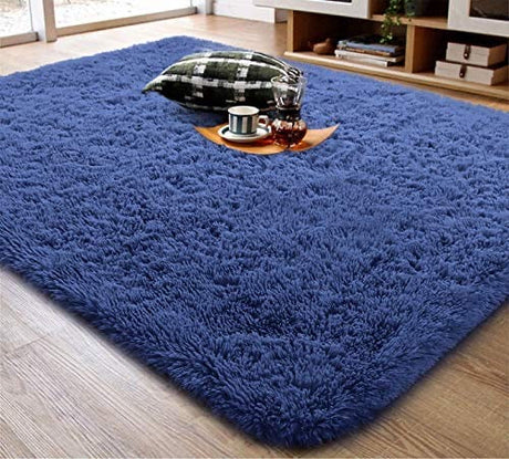 Fluffy Rug, Super Soft Fuzzy Area Rugs for Bedroom Living Room - 4' x 6' Large Plush Furry Shag Rug - Kids Playroom Nursery Classroom Dining Room Decor Floor Carpet, Cream White