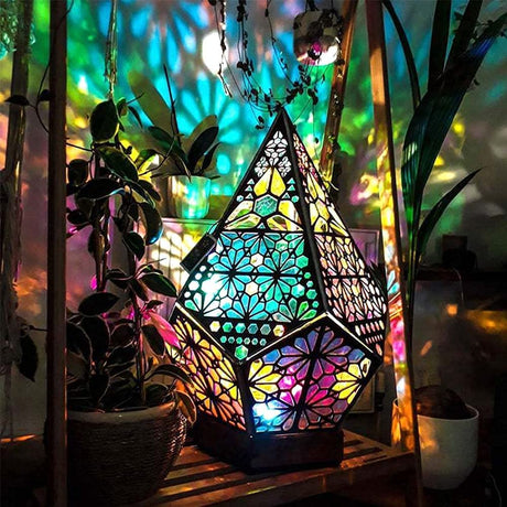 Bohemian Style Polar Star Large Floor Lamp Led Colorful Diamond Lights Projection Lamp Projector Night Light Star Large Lamp