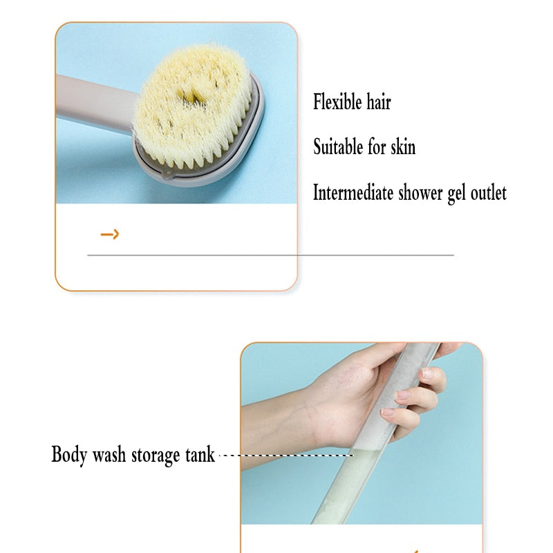 Detachable Multifunctional Bath Brush, Back Bath Brush, Body Shower Sponge, Scrubbing Brushes With Handle, Bathroom Brush