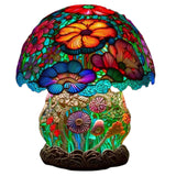 Painting Glass Mushroom Table Lamps Bohemian Resin Table Lamp Night Light Decor