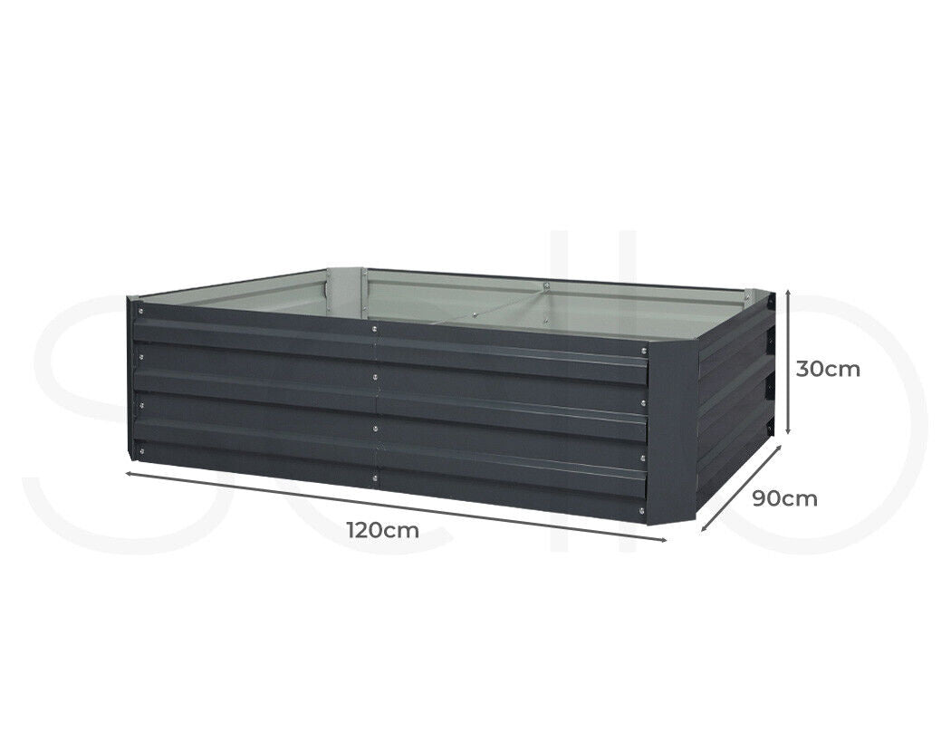 Garden Bed Planter Coated Steel Beds 120x90x30cm Rectangular Veggies x2