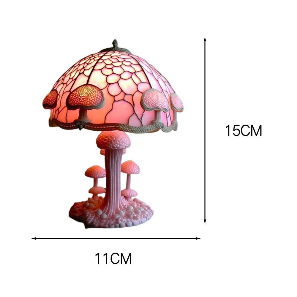 Painting Glass Mushroom Table Lamps Bohemian Resin Table Lamp Night Light Decor