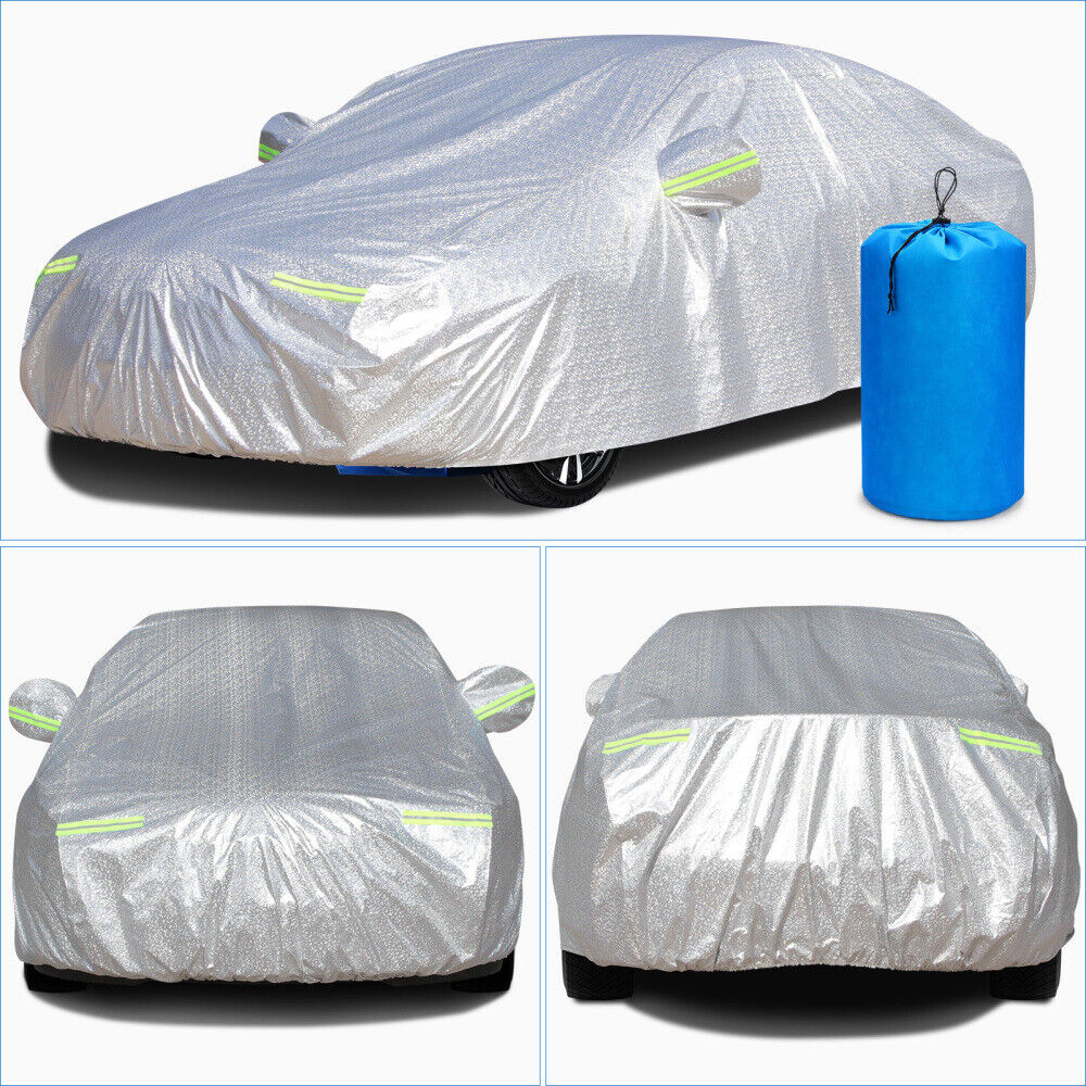 6 Layer Car Cover Waterproof Aluminum UV Dust Hail Resitant Universal 4 Size