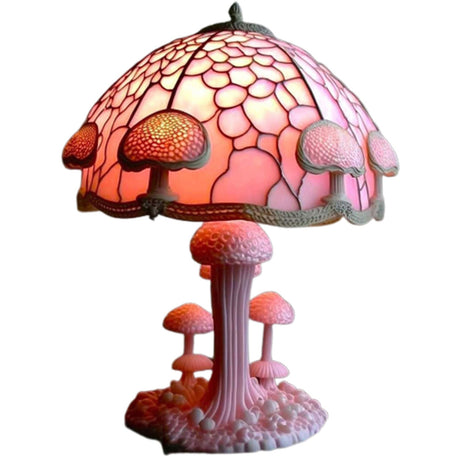 Painting Glass Mushroom Table Lamps Bohemian Resin Table Lamp Night Light Decor