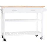 Kitchen Island Trolley With Open Shelves - White