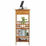 Industrial Retro Side Plant Table Solid Wood Telephone/Photo/Bedside/End Stand