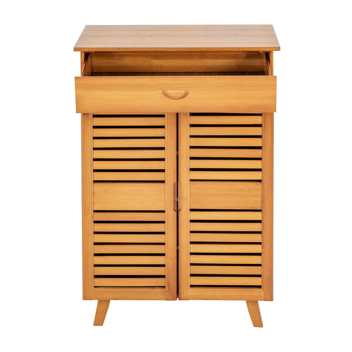 Wooden Bamboo Shoe Cabinet Shoe Rack Cupboard Pantry Shelf Organizer 5 T 63cm