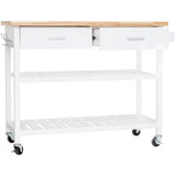 Kitchen Island Trolley With Open Shelves - White