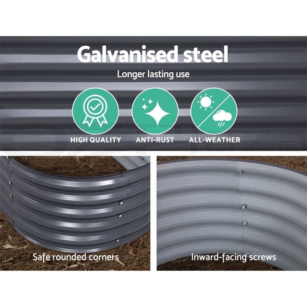 Garden Bed Kit Galvanised Steel Raised Garden Beds Kit Planter Oval