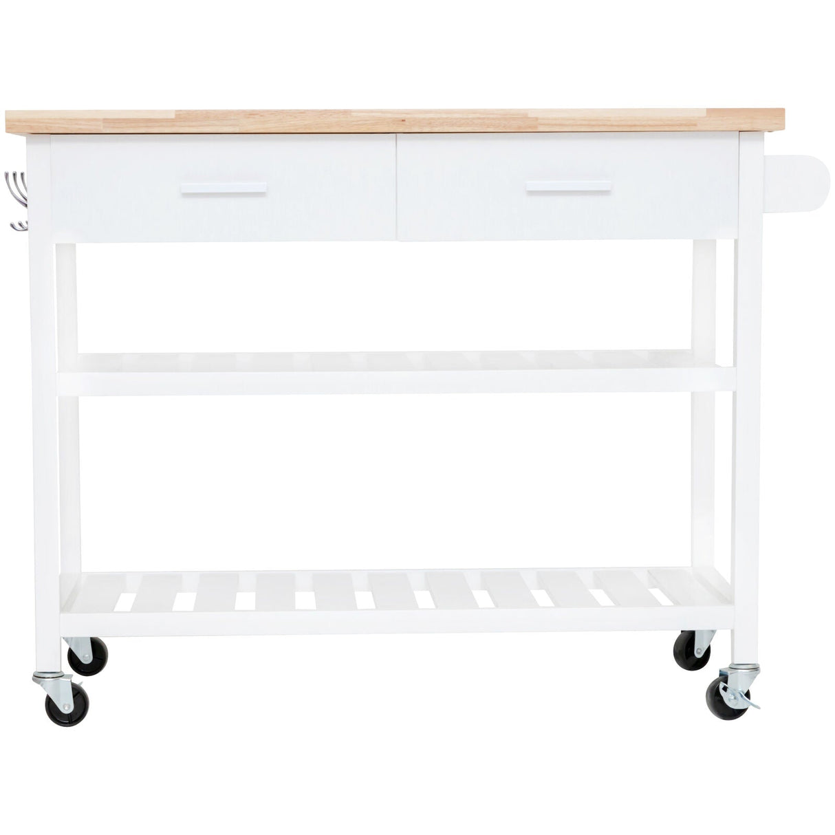 Kitchen Island Trolley With Open Shelves - White