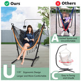 Hammock Chair with Stand Height Adjustable Hanging Chair Indoor & Outdoor Gray