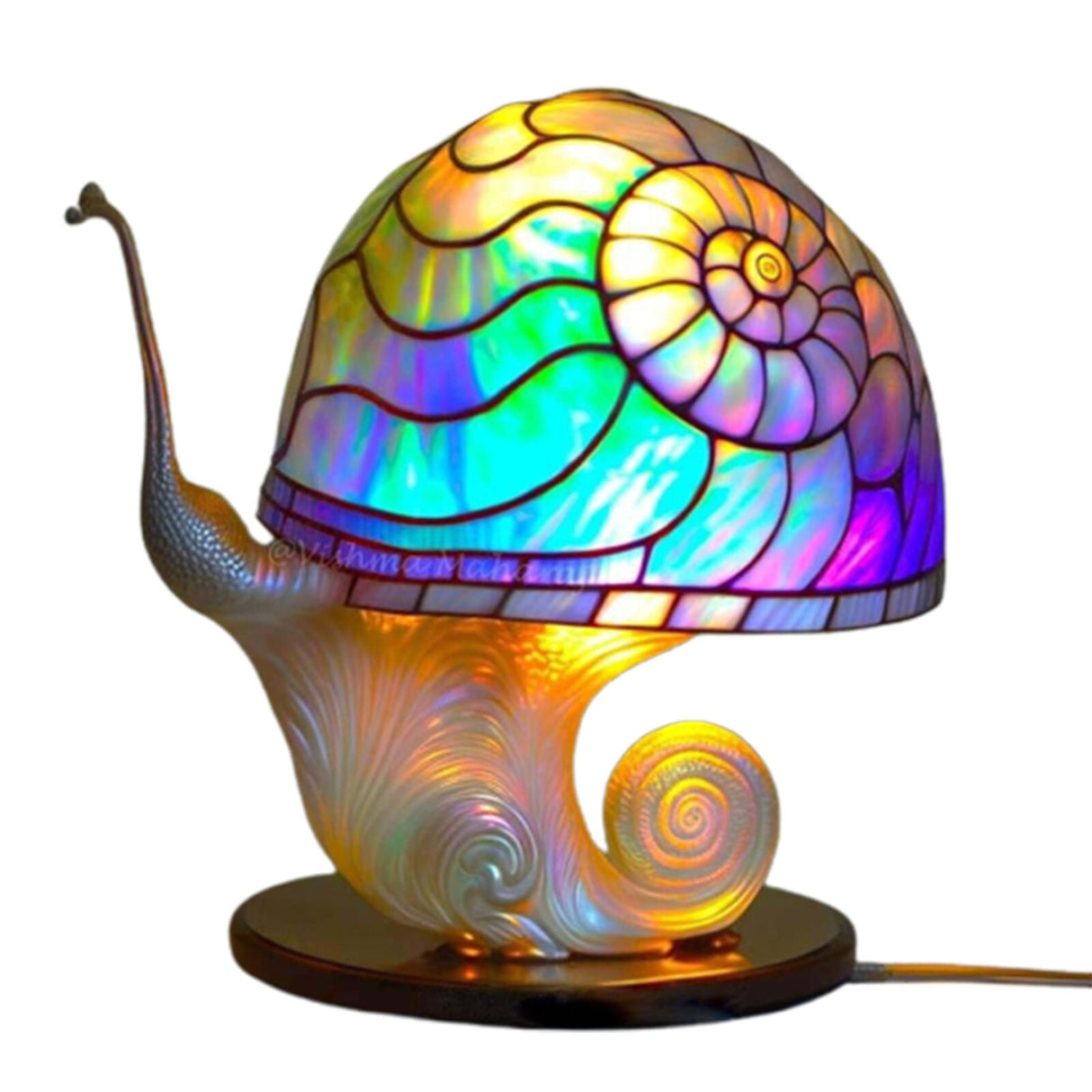 Painting Glass Mushroom Table Lamps Bohemian Resin Table Lamp Night Light Decor