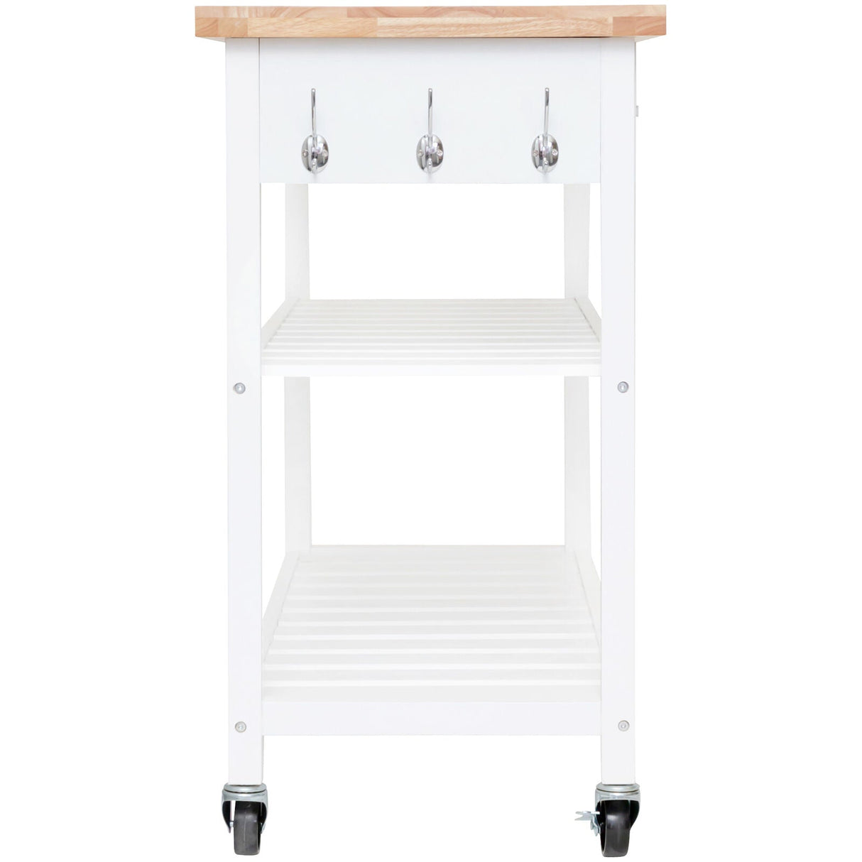 Kitchen Island Trolley With Open Shelves - White