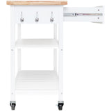 Kitchen Island Trolley With Open Shelves - White