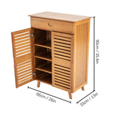 Wooden Bamboo Shoe Cabinet Shoe Rack Cupboard Pantry Shelf Organizer 5 T 63cm