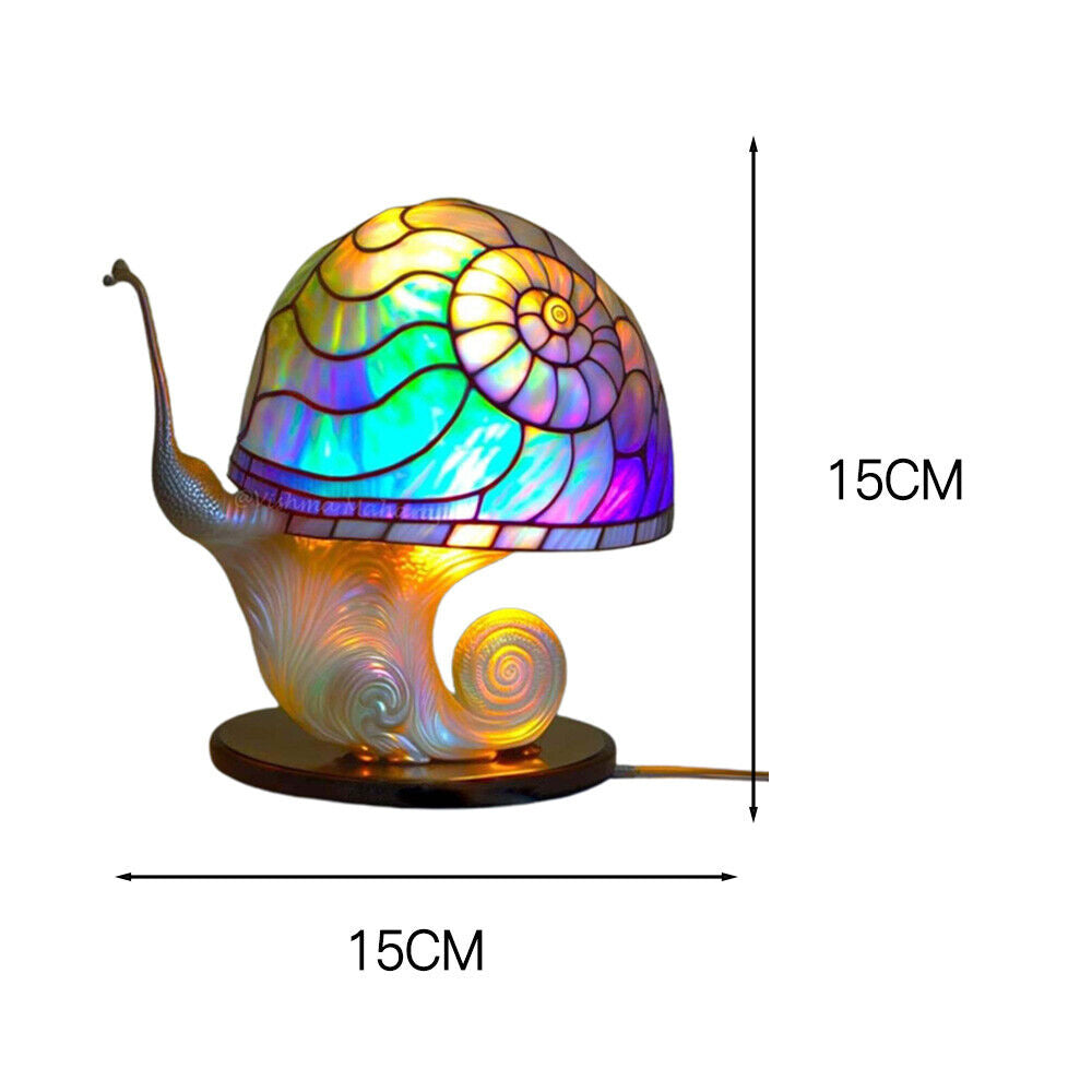 Painting Glass Mushroom Table Lamps Bohemian Resin Table Lamp Night Light Decor