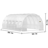 Walk-in Tunnel Greenhouse Galvanized Frame & Waterproof 20x10x7ft