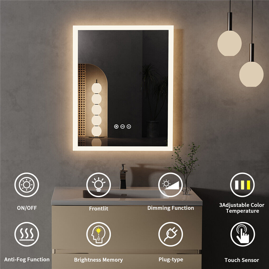 Smart Dimmble LED Bathroom Mirror Save Energy Antifog Waterproof Makeup Mirror