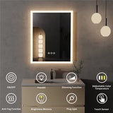 Smart Dimmble LED Bathroom Mirror Save Energy Antifog Waterproof Makeup Mirror