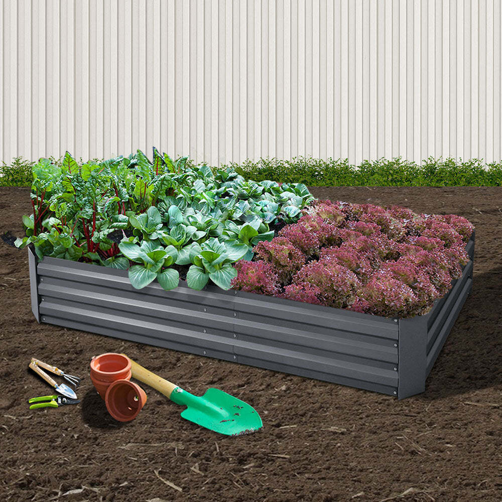 Galvanised Raised Garden Bed Steel Instant Planter 180x90x30CM