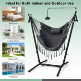 Hammock Chair with Stand Height Adjustable Hanging Chair Indoor & Outdoor Gray