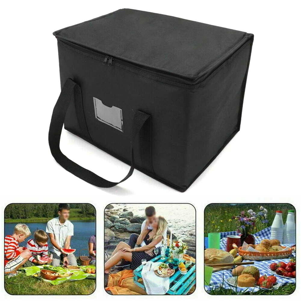 Food Delivery insulated Bags Pizza Takeaway Thermal Warm/Cold Bag Black AU