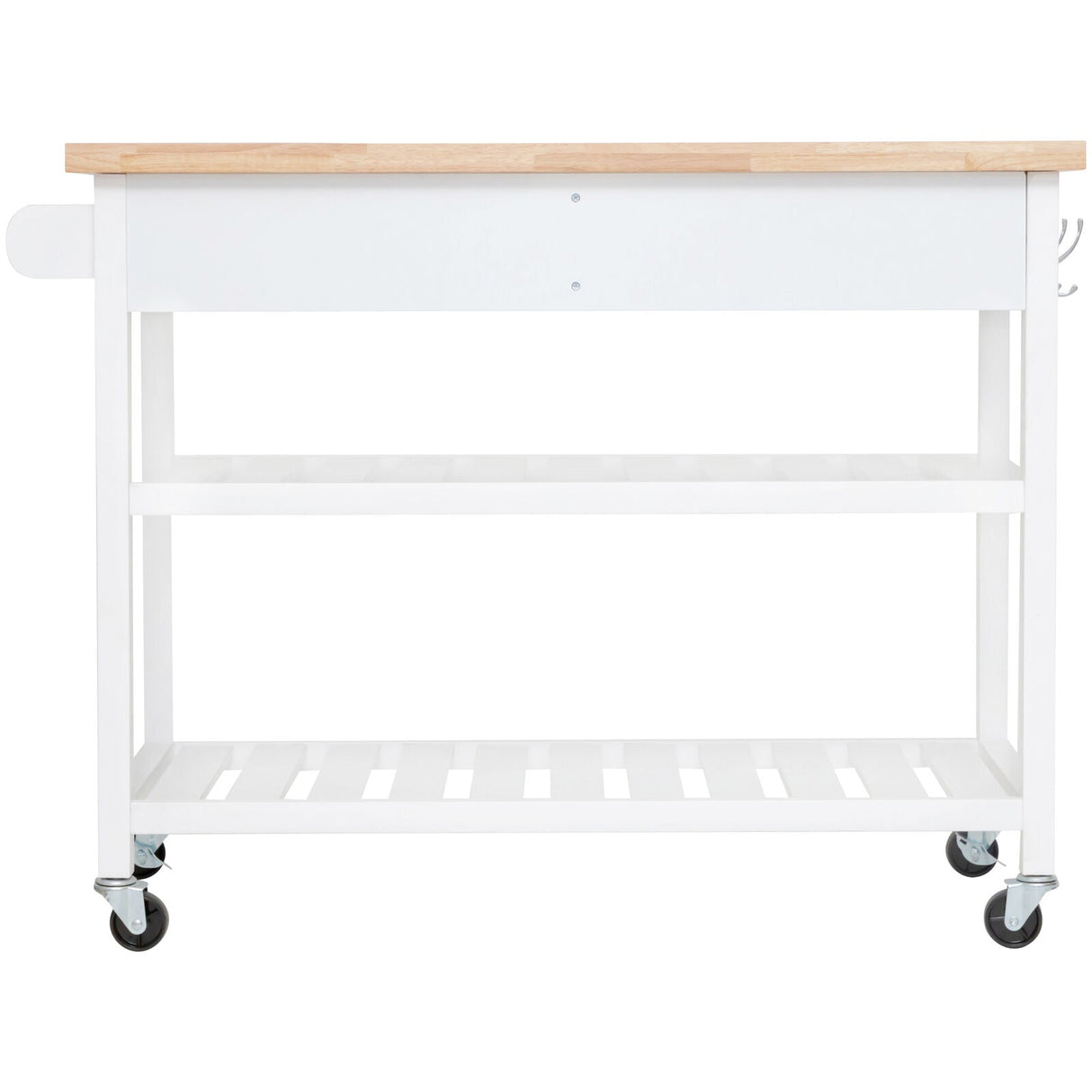 Kitchen Island Trolley With Open Shelves - White