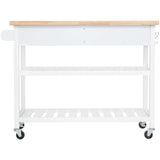 Kitchen Island Trolley With Open Shelves - White