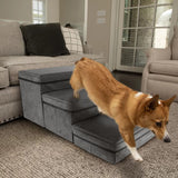 Folding Pet Stairs 3 Steps Dogs Stair Pet Storage Stepper for High Beds, Couch