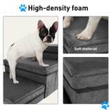 Folding Pet Stairs 3 Steps Dogs Stair Pet Storage Stepper for High Beds, Couch