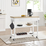 Kitchen Island Trolley With Open Shelves - White