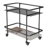 Heavy Duty Rolling Bar Cart Kitchen Cart Island Multifunction Utility Storage Ra