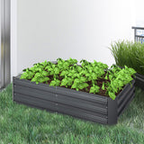 Garden Bed Planter Coated Steel Beds 120x90x30cm Rectangular Veggies x2