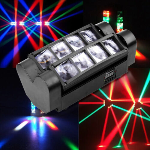 100W RGBW 8LED Spider Moving Head Beam Stage Lighting DMX Disco Party DJ Lights